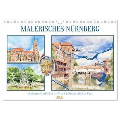Malerisches Nürnberg (Wandkalender 2027 DIN A4 quer), CALVENDO Monatskalender
