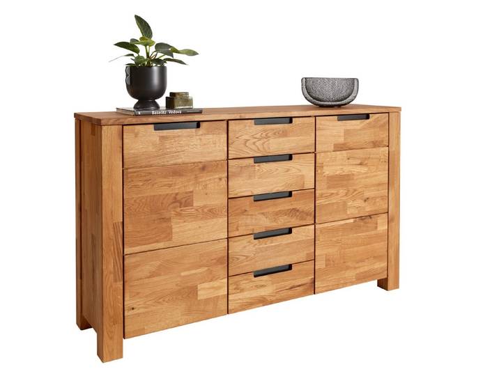 TaBoLe Möbel Kommode Sideboard Ema , mit zwei Türen und fünf Schubladen