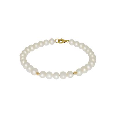Perlenarmband FIRETTI "Schmuck Geschenk Gold 585 Armschmuck Armkette Perle", gold (gelbgoldfarben, weiß), Armbänder, Damen, 20cm, Gelbgold 585 Perlen, Gelbgold 585, Perlen, Perlenarmband, mit Süßwasserzuchtperle