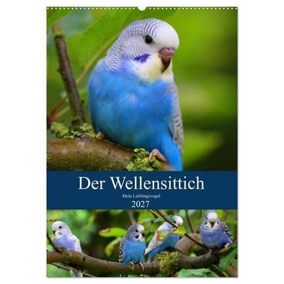 Der Wellensittich - Mein Lieblingsvogel (Wandkalender 2027 DIN A2 hoch), CALVENDO Monatskalender