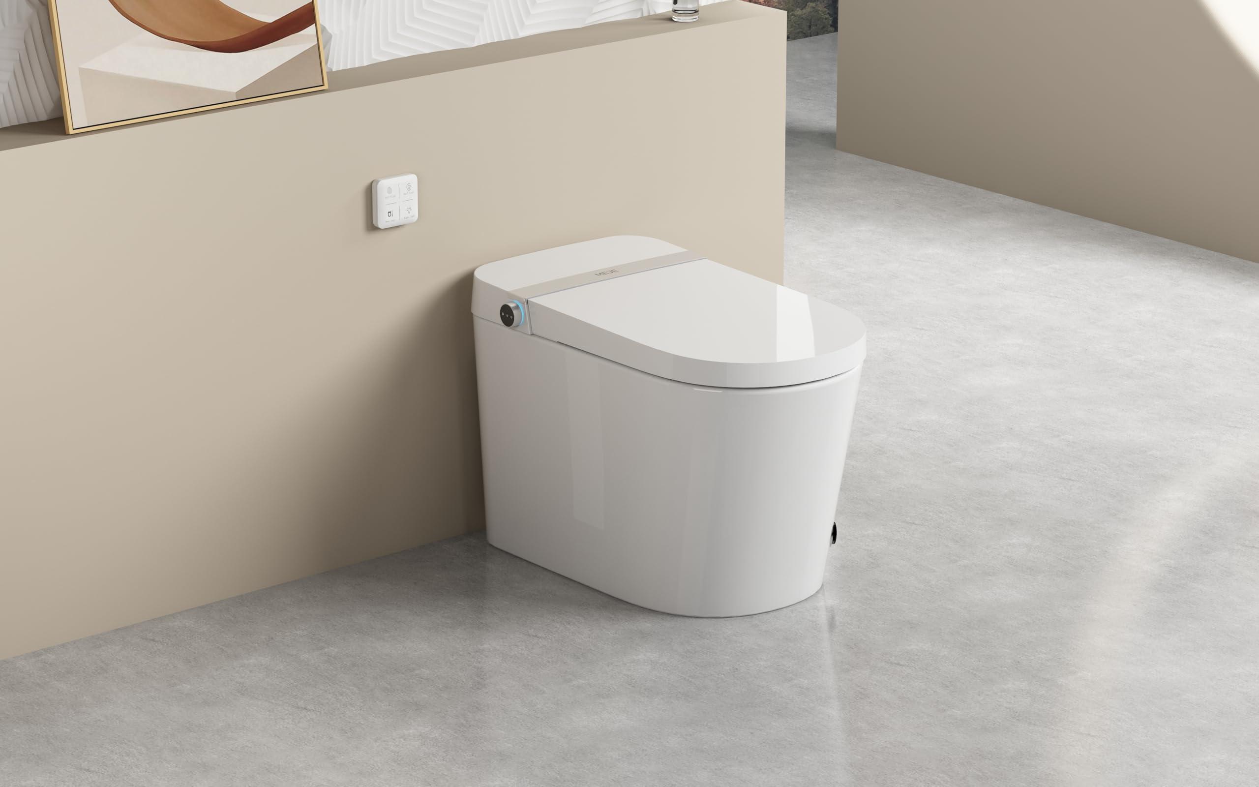 Automatisches WC-Set, Doppelspülung, beheizter Sitz, Fernbedienung, Weiß