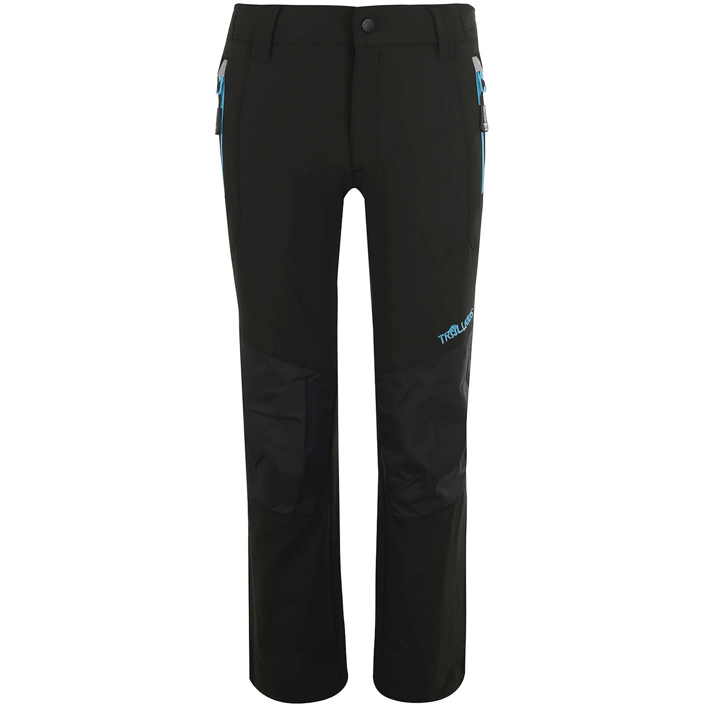 Trollkids Lysefjord Hose Kinder Softshellhose schwarz Größe 128 Trekking Widerstandsfähig Wasserabweisend