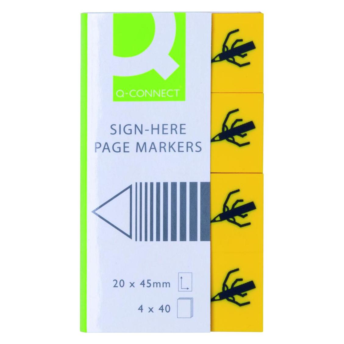 Q-Connect Registerregisterkarten zum Signieren, PP, 20 x 45 mm, 4 x 40 Karten. (80 x 45 mm) (41944209)