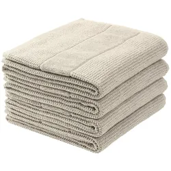 Schiesser Handtuchset Turin - 4-teilig - 50 x 100 cm -  Helltaupe