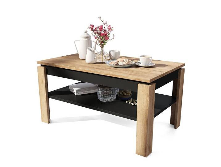 designimpex Couchtisch Design Asti-P Tisch höhenverstellbar 55 - 67cm Esstisch