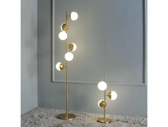 Lampadaire d'angle post-moderne, barre verticale, boule de verre, pour salon, décoration nordique, lumière de styliste créative pour la maison