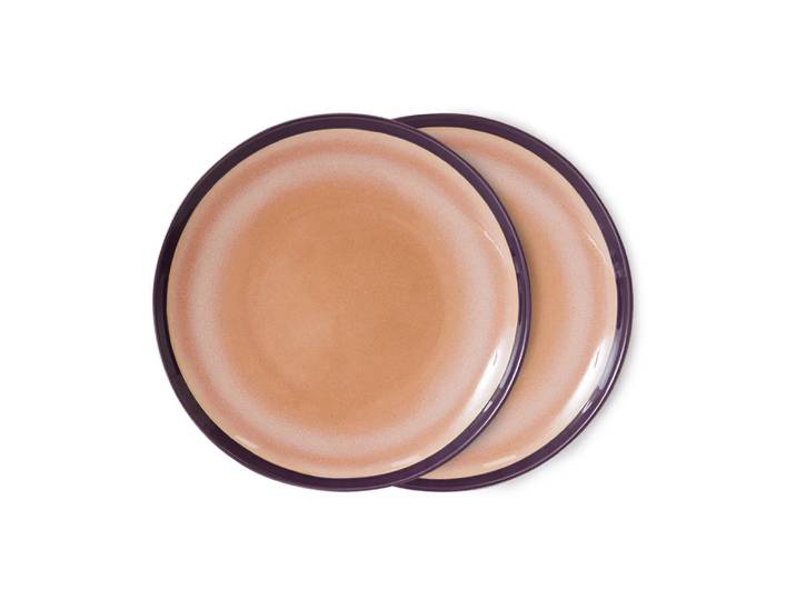 HKliving 70 s bord Ø27,5 cm 2-pack Bedrock'