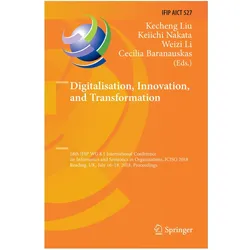 Digitalisation, Innovation, and Transformation, Fachbücher von Cecilia Baranauskas, Weizi Li, Kecheng Liu, Keiichi Nakata
