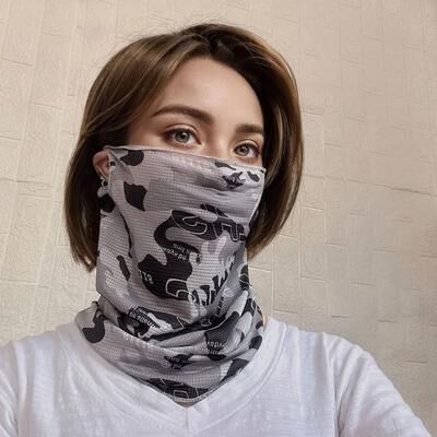 Uplift Picks Ice Silk Camouflage Sunscreen Face Mask Outdoor Sports Balaclava gray Camouflage