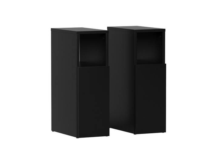 Vicco Nachttisch Enton Schwarz 2er set, Holzwerkstoff, Rechteckig, 20x59.5x35 cm, Schlafzimmer, Nachttische