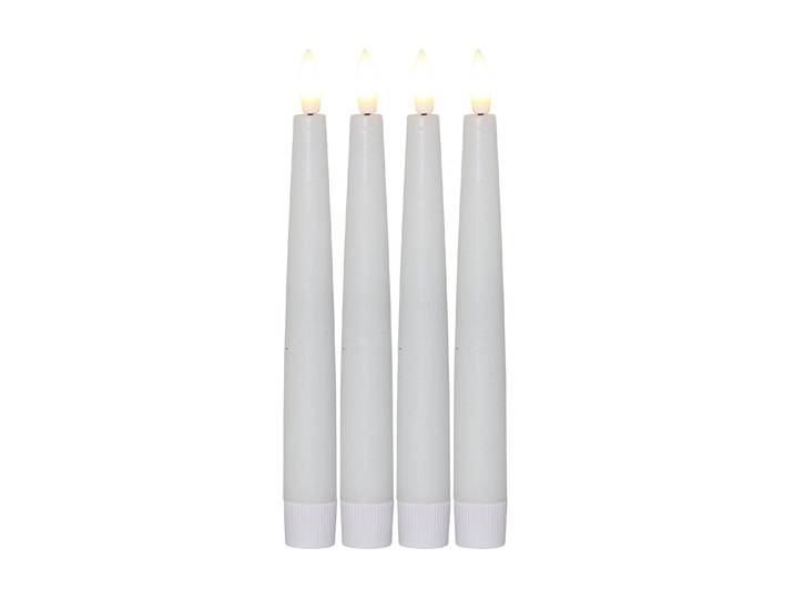 LED-Kerze Star Trading LED-Stabkerzen Set Din , weiss (weiß), H:20cm Ø:2,1cm, Kunststoff, PARFORCE TRADITIONAL HUNTING, Kerzen, LED-Kerze