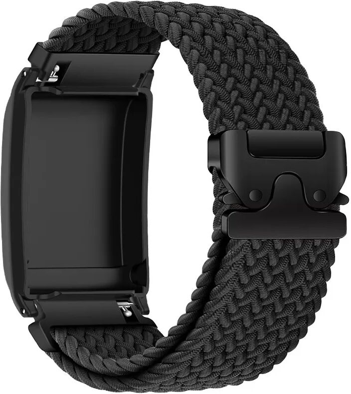 INF Elastisches geflochtenes Fallschirm-Schnallenarmband kompatibel mit WHOOP Smart Bracelet LifeOne – Bequem und verstellbar Schwarz
