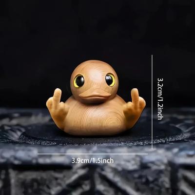 Inspired Finds Hand Carved Wooden Yellow Duck Desktop Ornament For Home & Office Decor sitting Duck