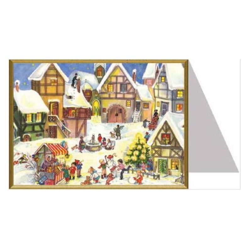 Richard Sellmer 99058 - Weihnachtskarte - "Weihnachtsmarkt mit Kindern" (99058)