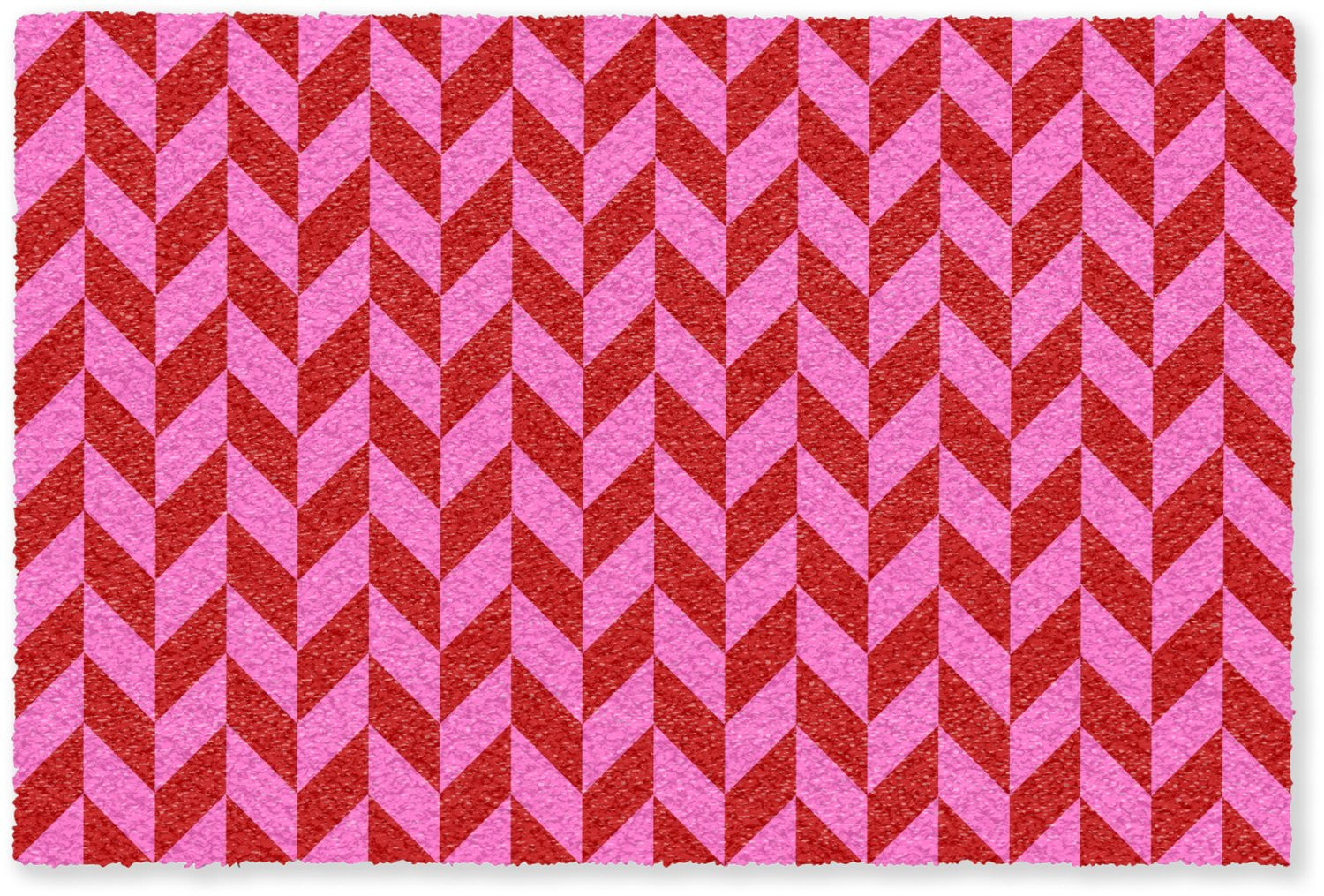 Rode zigzag deurmat voor binnen - Droogloopmat 90 x 60 cm