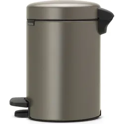 Newicon Mülleimer 3 l platinfarbig mit Fußpedal