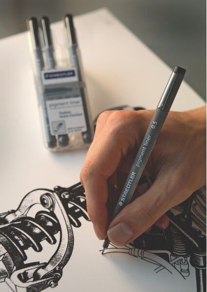 Staedtler 308 Pigment Fineliner   0,6 Mm   Sort