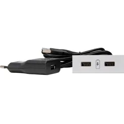 Kopp 939730016 VersaPICK, USB-Einbauset mit 2 USB-Anschlüssen, Ausführung: rechteckig, Kunststoff, Farbe: weiß