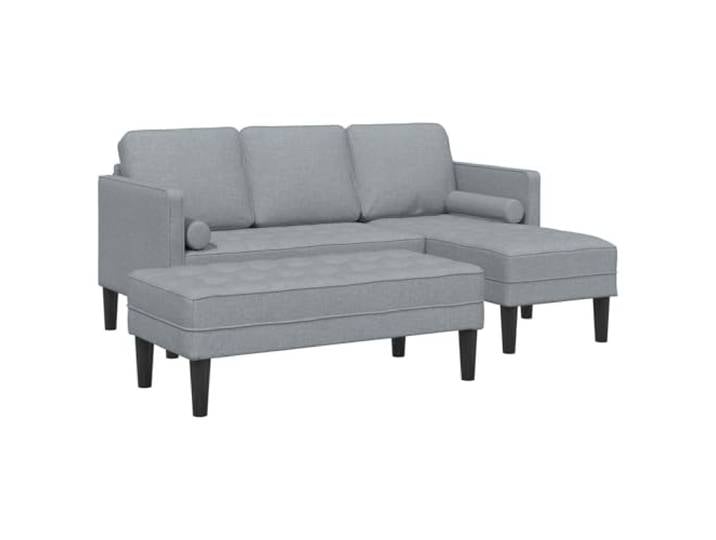 RJPLMFV 2-teiliges Sofa-Set, hellgrau, Polyester Modulare Teile, Rahmen aus robustem Holz, flache Armlehnen, einfache Montage