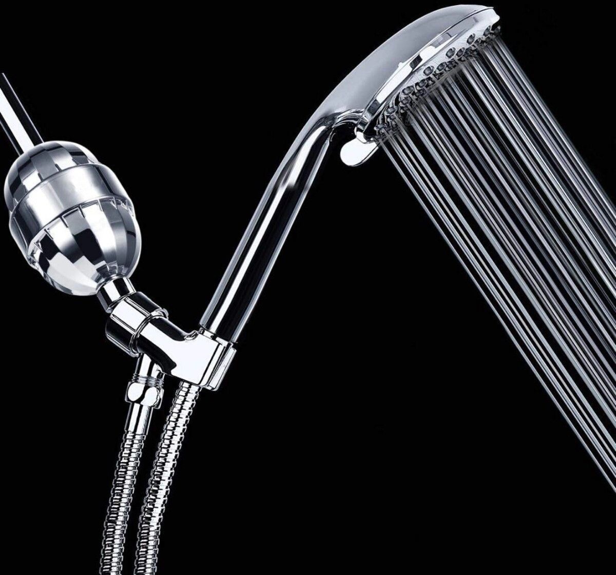 INF Filtre de douche multi-étages pour pommeau – Purificateur d'eau de douche ABS argent, améliore la qualité de l'eau