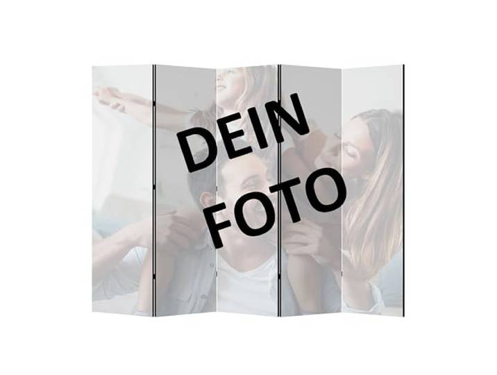 LUMASOUL Paravent doppelseitiger - Personalisierter Paravent 225x172 cm 5 teilig Raumteiler Innen mit Ihrem Motiv - Glamourös Raumtrenner - faltbar, freistehend und dekorativ
