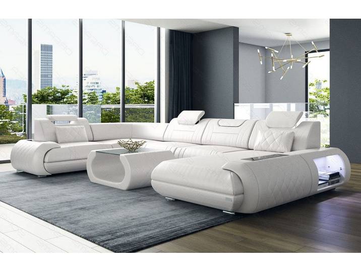Leder Couch Rimini U-Form