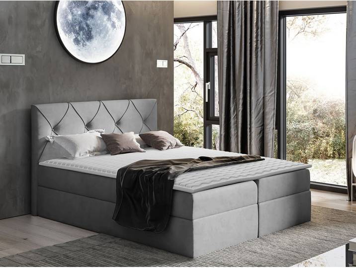 MIRJAN24 Boxspringbett Crystal (Matratze, Topper und Kopfteil), mit 2 Bettkästen, Stilvoll Bettgestell