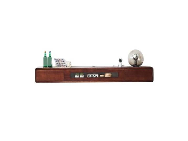 TV-Ständer Wandmontierter TV-Schrank aus Holz, moderne Unterhaltung Kontrollzentrum for Wohnzimmer(Bruin)
