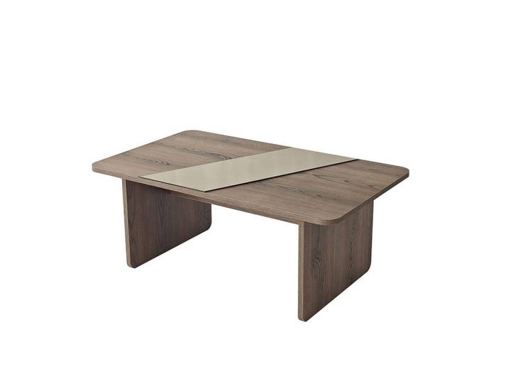 Calicosy Couchtisch mit rechteckiger Spiegelplatte 100/60/40 cm, Naturfarben, Holzwerkstoff, 60x40x100 cm, Wohnzimmer, Wohnzimmertische, Couchtische