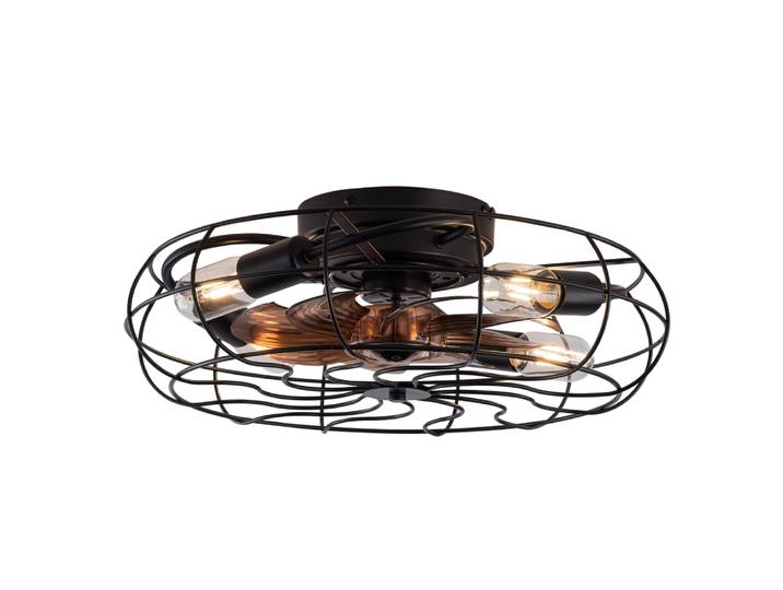 Ventilateur de plafond cage silencieux en fer noir marron 50 cm