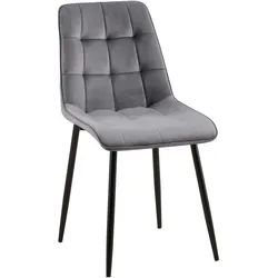 CLP Esszimmerstuhl Gifford Samt   Farbe: dunkelgrau, Material: Samt