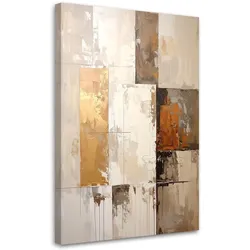 BILD auf Leinwand, Abstrakt in Beige und Gold