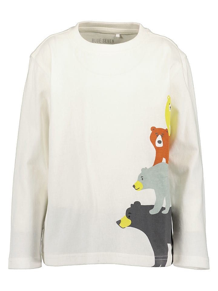Blue Seven Longsleeve in Weiß - 128