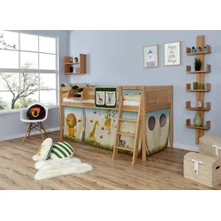 TiCAA Hochbett "Eric" Country Buche Natur