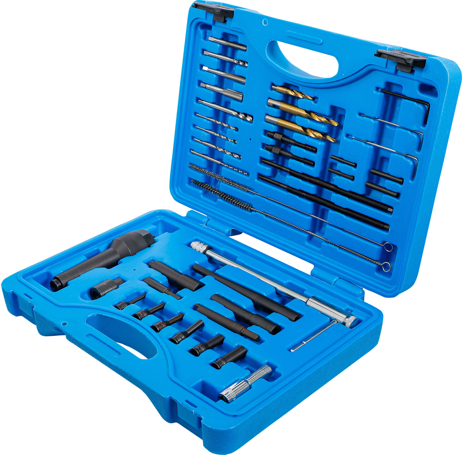 BGS Technic Glühkerzen-Werkzeug und Gewinde-Reparatur-Satz M8, M10 41 teilig aus Metall für Glühkerzen und Gewinde mit verschiedenen Größen und Formen, 9565)