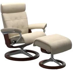 Stressless Sessel mit Hocker Erik Signature Leder Beige Batick Cream S (Small)