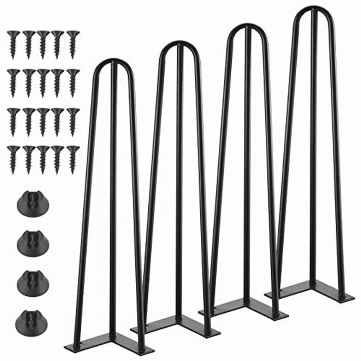 Set van 4 Verstelbare Zwarte Haarspeld Tafelpoten - Hoogte: 45 cm - Stevige Meubelpoten voor Do-It-Yourself Projecten