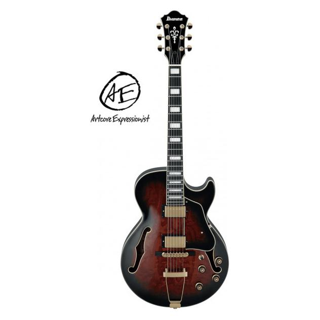 Ibanez Artcore Expressionist AG95QA Dark Brown Sunburst semi-akoestische gitaar (E-Gitarre) (37986706)