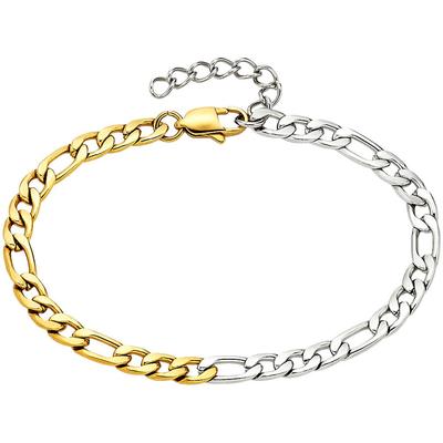 Armband "Schmuck Geschenk Armschmuck Edelstahl", gelb (gelbgoldfarben, edelstahlfarben), ANISTON JEWELRY & WATCHES, Armbänder, Damen, 22cm, Edelstahl, Armband