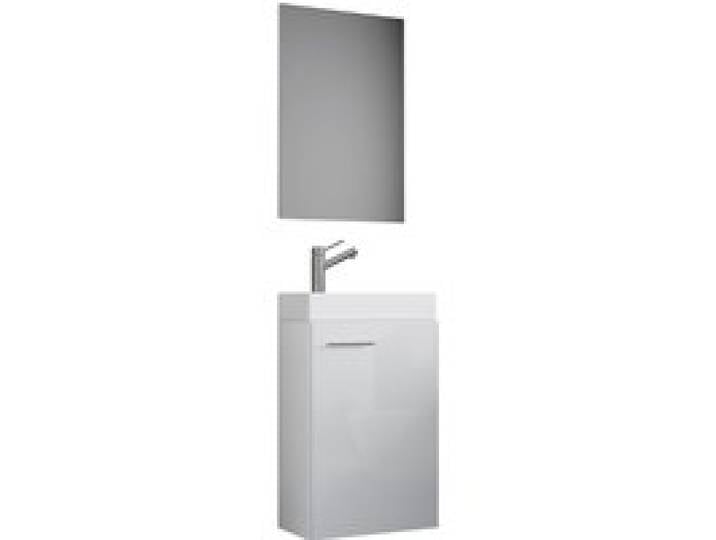 VCM Set d'armoire à glace ou miroir et meuble sous vasque avec lavabo Slito, pour salle de bain (avec miroir, blanc)