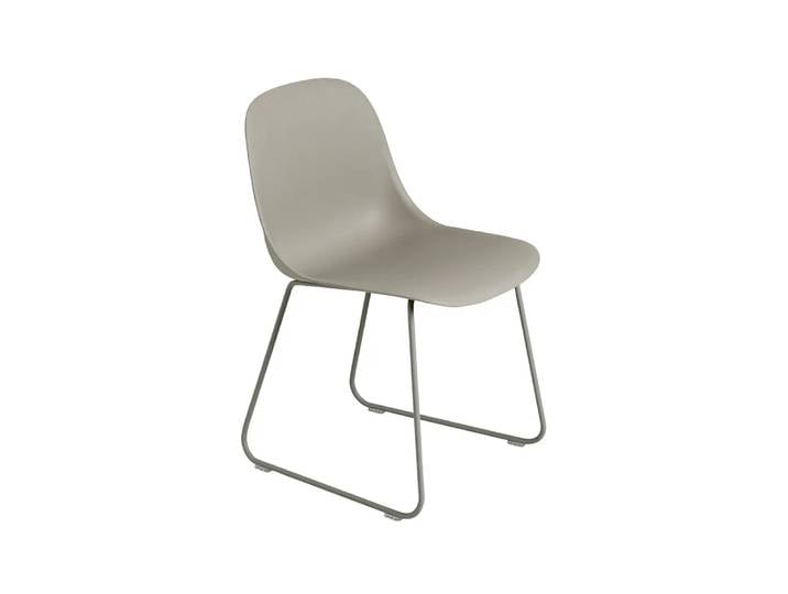 Muuto Fiber Stuhl Stahl Kunststoffsitz Grey-Grey
