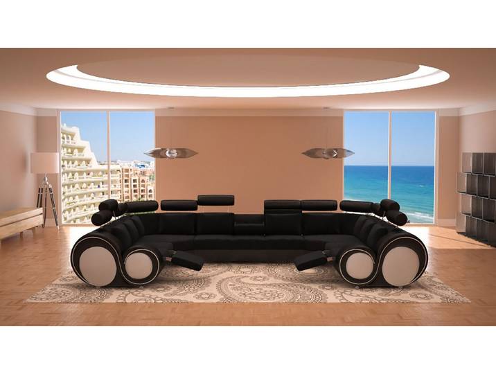 JVmoebel Wohnlandschaft Schwarzes Sofa aus Textil mit stilvollem Design und hoher Haltbarkeit, 1 Teile, Made in Europa