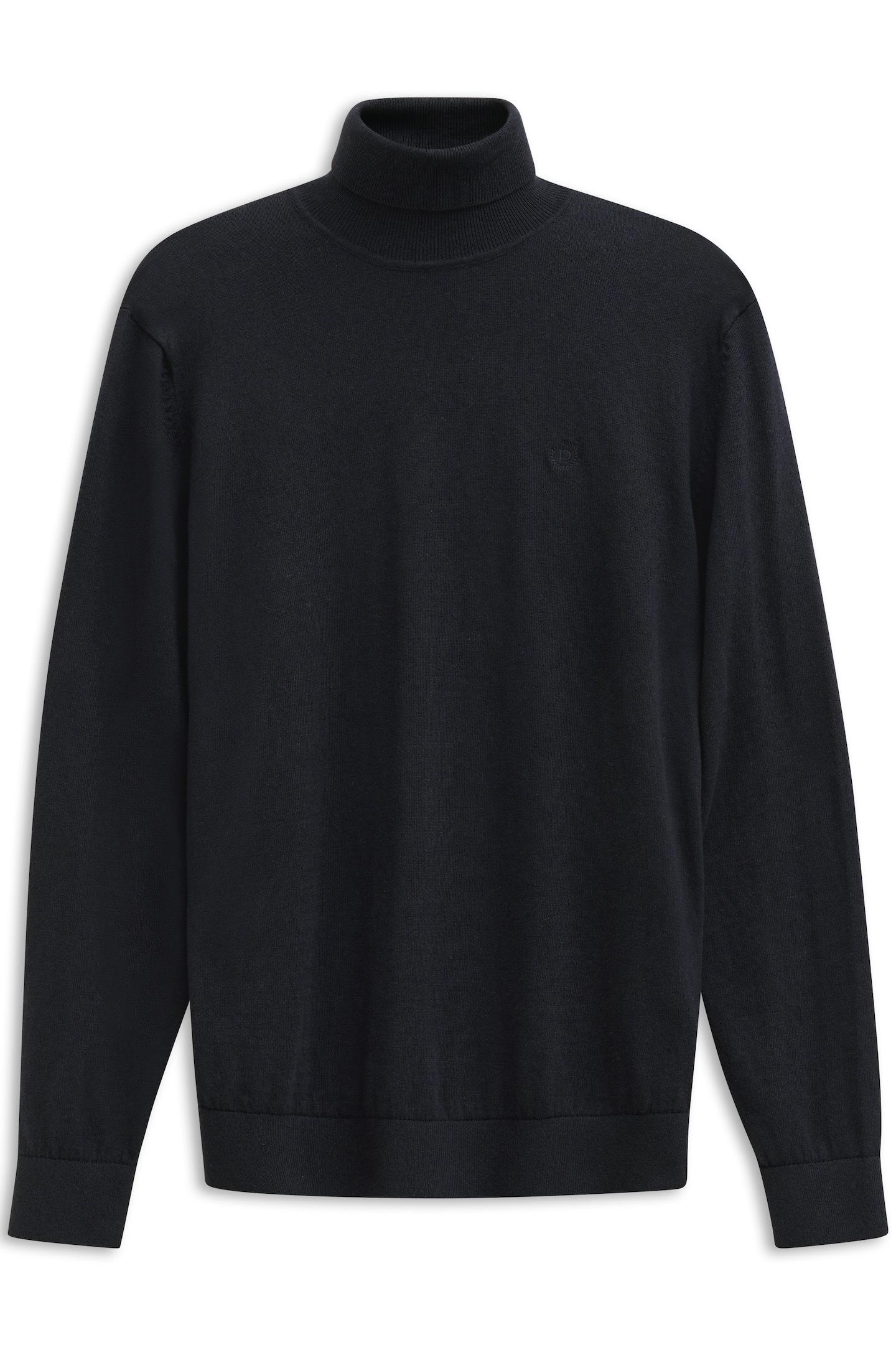 Bugatti Herren Rollkragen Pullover aus Baumwolle-Kaschmir