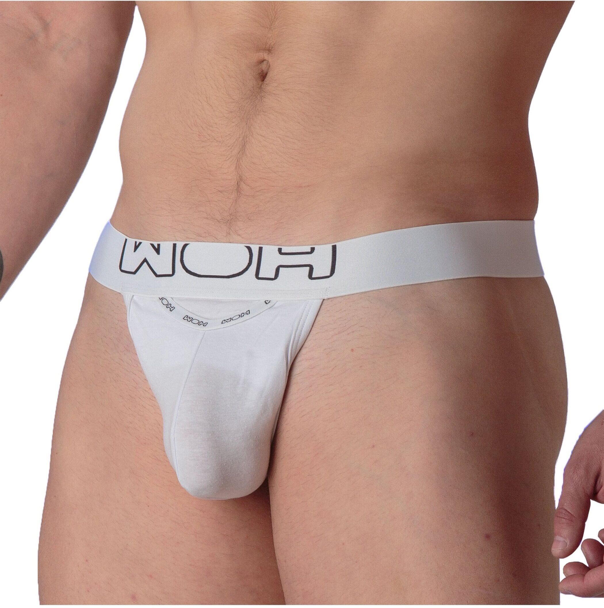String WOH "String Sexy Fun G-String 1er Pack", Herren, Gr. S, weiß, Obermaterial: 95% Baumwolle CO. 5% Elasthan EL., Unterhosen String