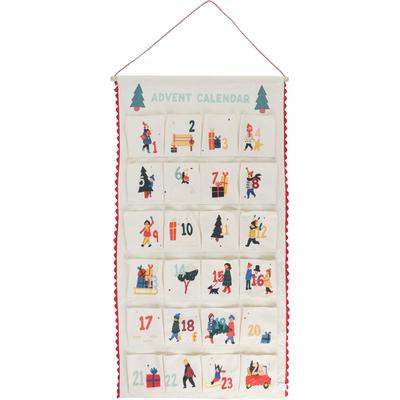 Adventskalender OTTO HOME "mit Gratis Geschenksäckchen(ca.18x13cm)", bunt, B:50cm H:100cm T:1,5cm, Holz, Polyester, Adventskalender, ca.50x100cm, ideal für Türen oder als Wandbehang