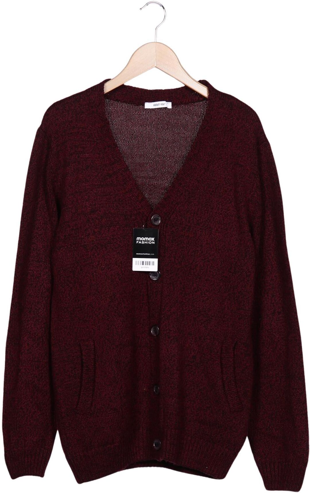 About you Herren Strickjacke, Bordeaux, Gr. M, Synthetik - Second Hand