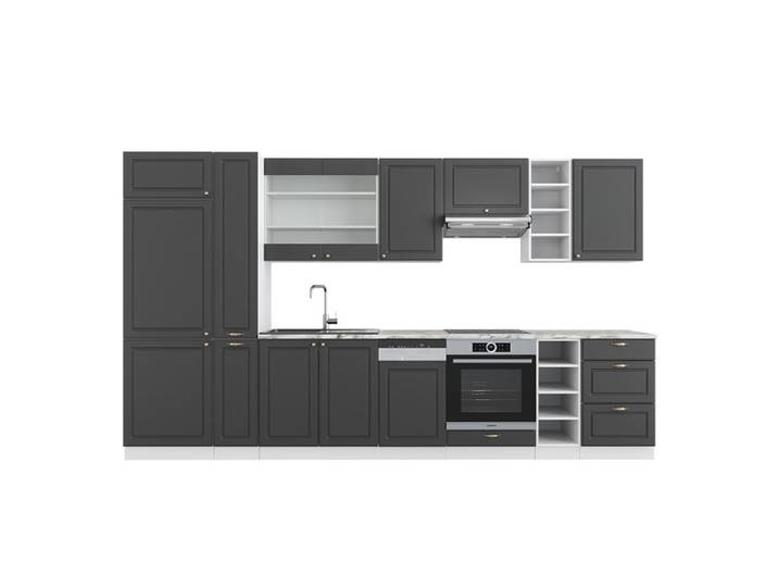 Cuisine Fame-Line 355cm sans PT Anthracite-or/Blanc Vicco 38049