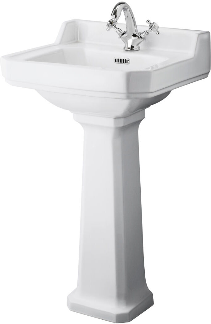 Belfry Bathroom Lokshin Vitreous China Rectangular Sink with Overflow White 56cm W