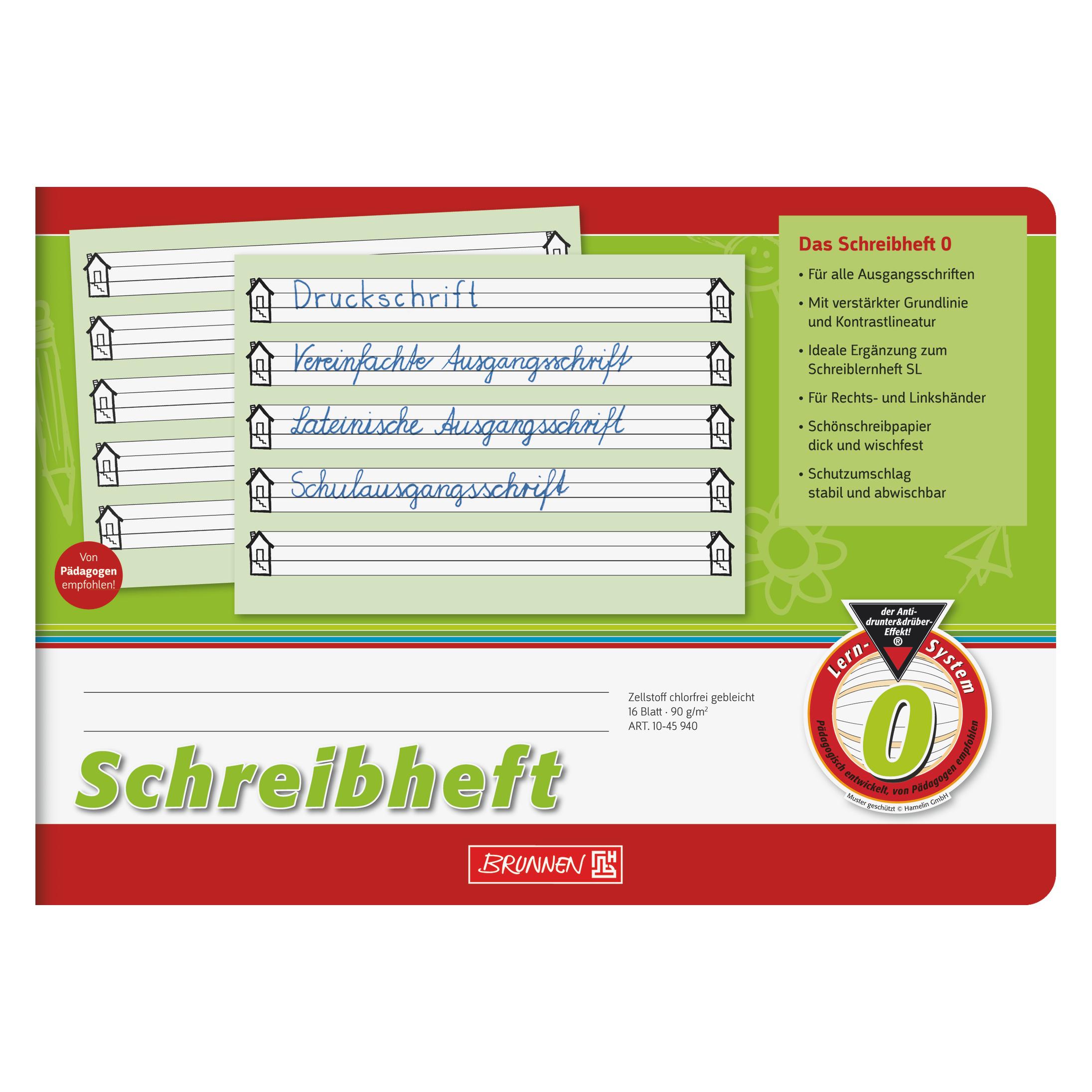 Brunnen Schreibheft A5 quer Lin0 16 Bl. 1045940 (A5 quer, Blanko, Liniert) (1045940)