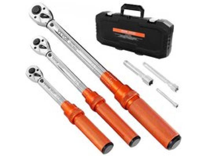 VEVOR Clé Dynamométrique à Déclenchement 3PCs Entraînement 6,4/9,5/13 mm 13,6-230,5 N.m/6,8-61 N.m/2,3-27,1 N.m, Jeu de Clés à Cliquet Bidirectionnelles Double Plage, pour Réparation de Vélos